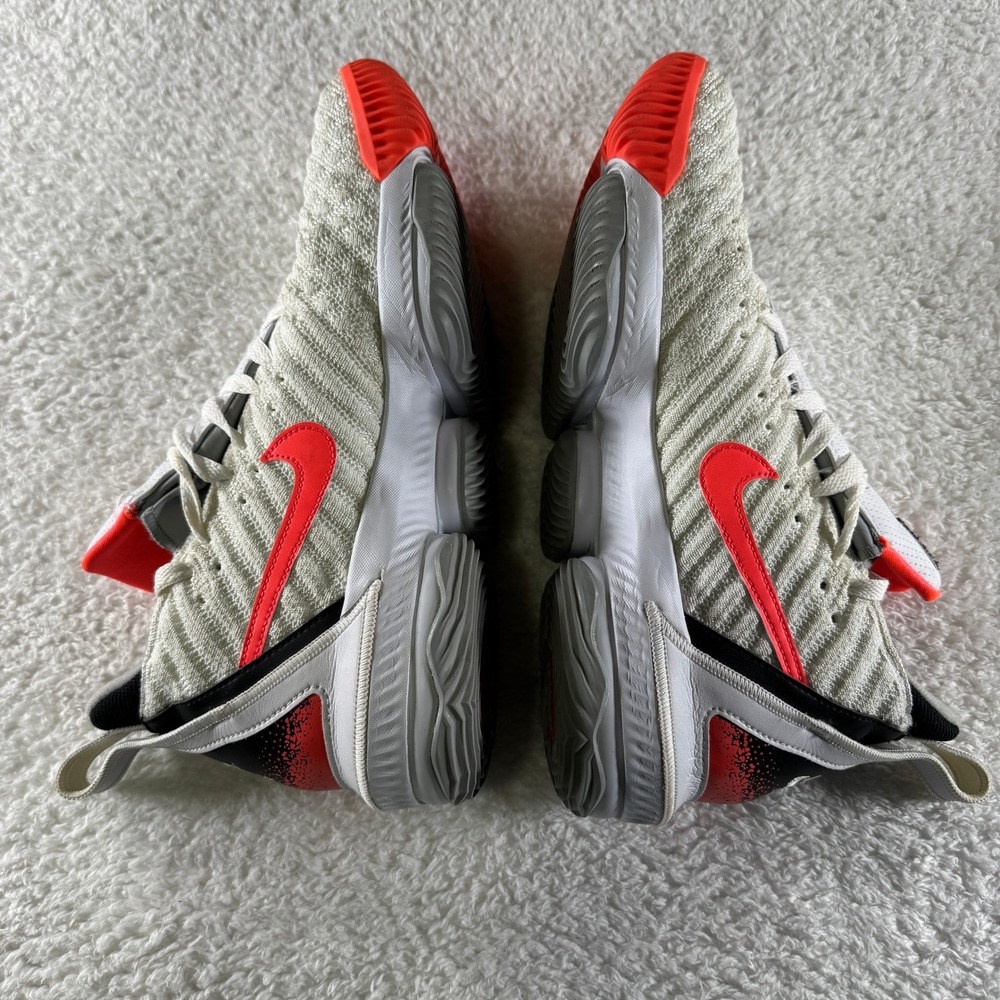 Nike LeBron 16 Low Shoes Mens Size 11 White Hot Lava Basketball 2019 CI1521-100 - Picture 6 of 9